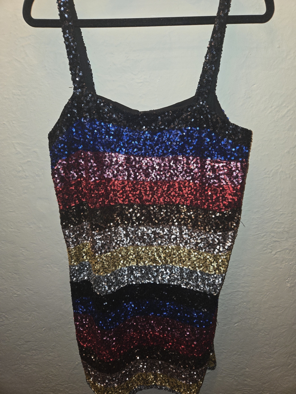 Gap Multicolor Sequin Mini Dress Y2K Party Disco Sparkle Slip Dress M - Picture 6 of 7